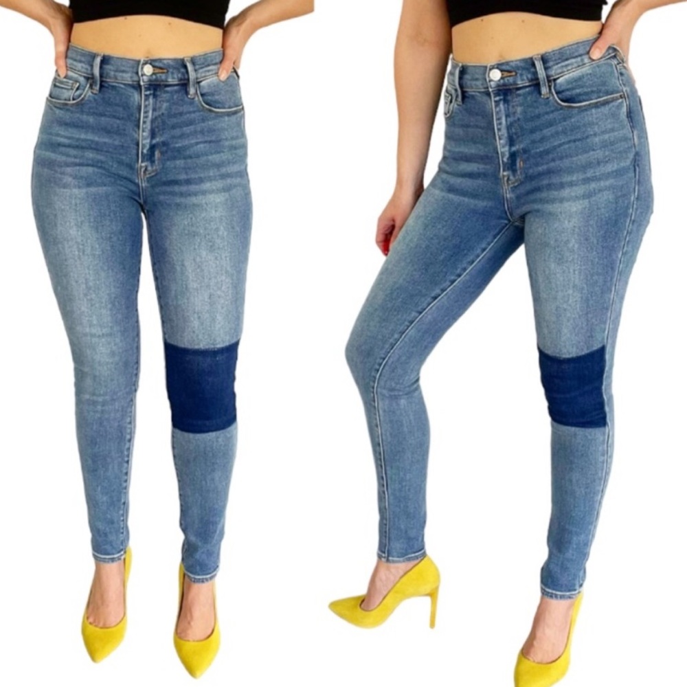 PacSun light wash high rise patch knee jeggings size 26